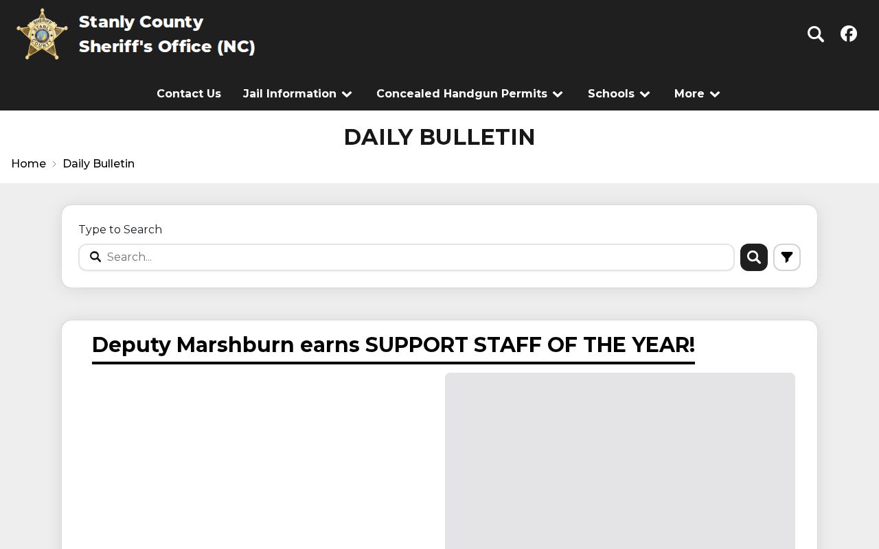 Stanly County arrest history sheriff Daily Bulletin