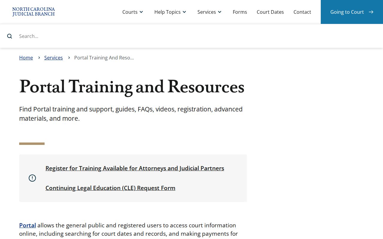 Stanly County criminal case Portal training and Smart Search
