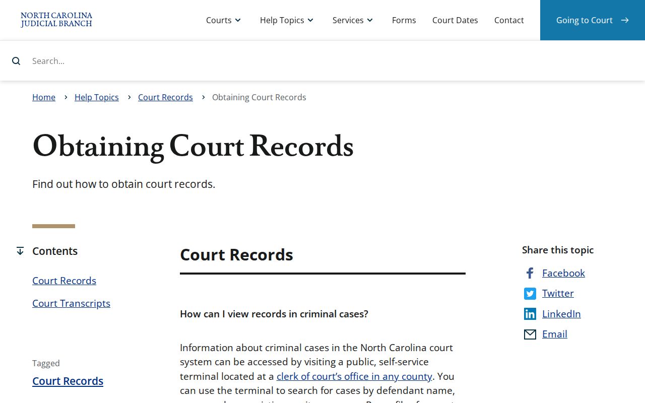 Stanly County criminal court record access instructions