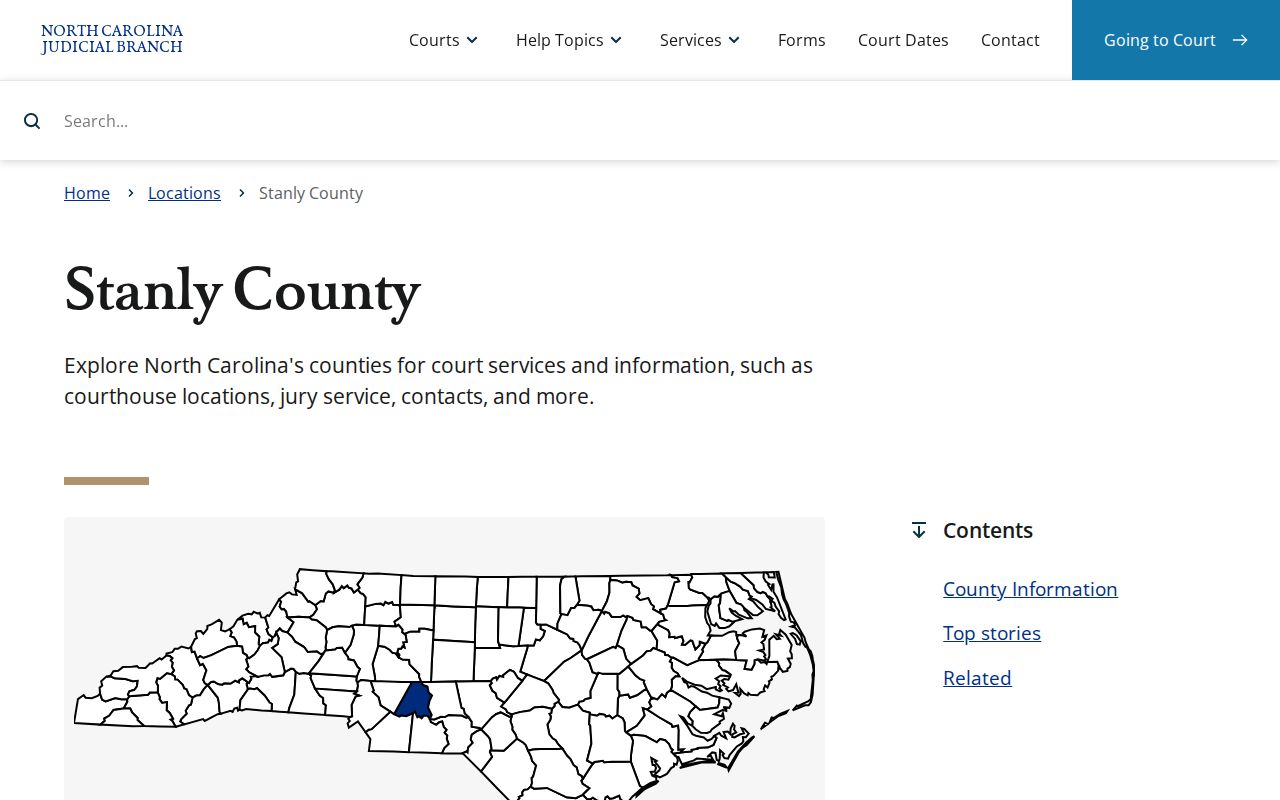 Stanly County criminal court case records hub
