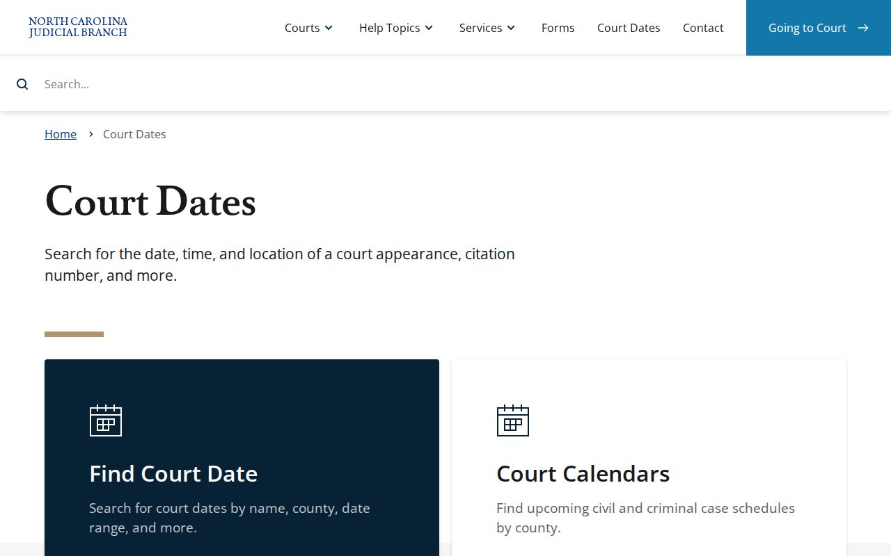 Norwood criminal history unified North Carolina court date lookup